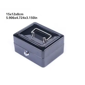 

Mini Petty Cash Money Box Stainless Steel Security Lock Lockable Safe Small Fit for House Decoration