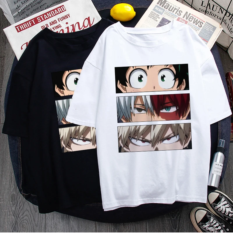 Mi héroe Academia de dibujos animados divertido T camisa de los hombres Boku No Hero Academia camiseta anime Himiko Toga gráfico camiseta parte de arriba de estilo Hip Hop camisetas de hombre
