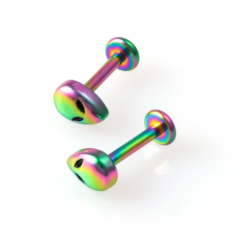 1 шт., кольцо для губ Alien Labret из нержавеющей стали с внутренней резьбой, ушной хрящ, спиральная Шпилька, пирсинг для ушей, женские Украшения для тела