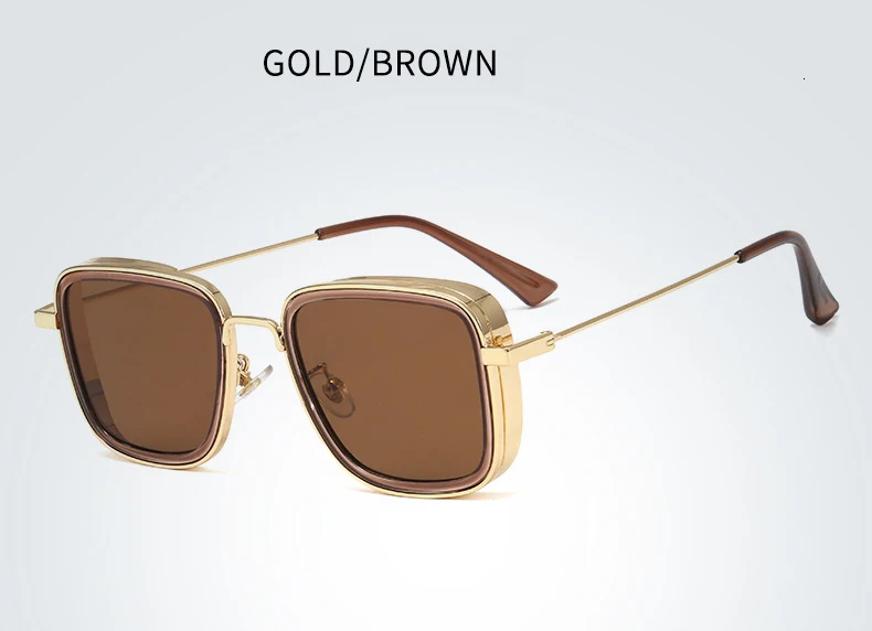 Новые квадратные солнцезащитные очки Kabir Singh стимпанк стиль крутые авиационные мужские солнцезащитные очки популярные брендовые солнцезащитные очки Oculos De Sol Masculino - Цвет линз: 2508C9