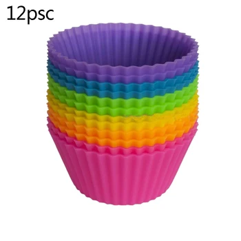 

6/12pcs Round Silicone Cake Cupcake Mold Muffin Cupcake Baking Molds Bakeware Homemade Tools