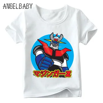 

Baby Boys/Girls Japan Comic Mazinger Z Retro Print T shirt Summer Children Cartoon Tops Kids Funny T-shirt