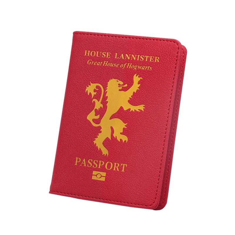 ゴールデンライオンスタイルのパスポートカバー,高品質のpuレザー