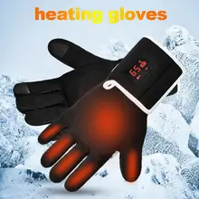 Перчатки с подогревом, теплые, с сенсорным экраном, водонепроницаемые, с электрическим подогревом, перчатки для зимы, на открытом воздухе, для катания на лыжах, верховой езды