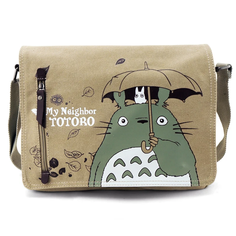 Fashion Totoro Crossbody Bag Women Messenger Bags Canvas Shoulder Bag Cartoon Anime Neighbor School Letter Tote Handbag