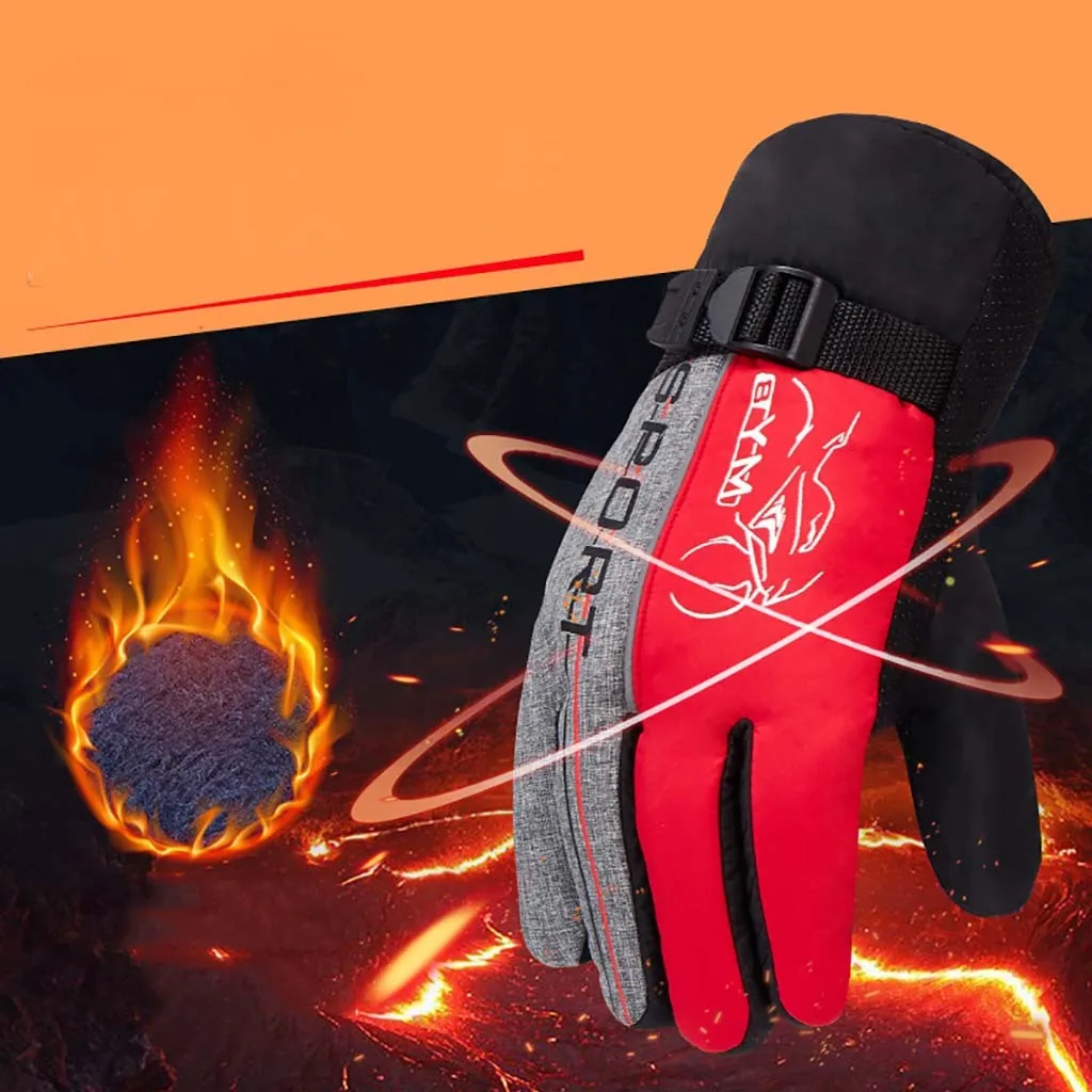 Зимние перчатки handschoenen с буквенным принтом зимние водонепроницаемые противоскользящие спортивные теплые бархатные лыжные Зимние перчатки для мужчин