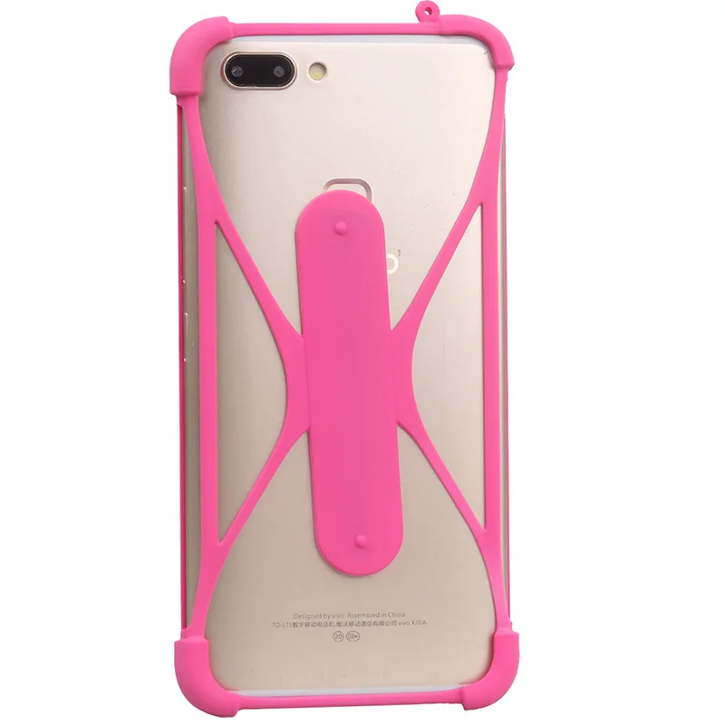Силиконовый Чехол Для Doogee S60, универсальный силиконовый чехол-бампер для мобильного телефона, чехол-Держатель Для Doogee BL5000 - Цвет: Розово-красный