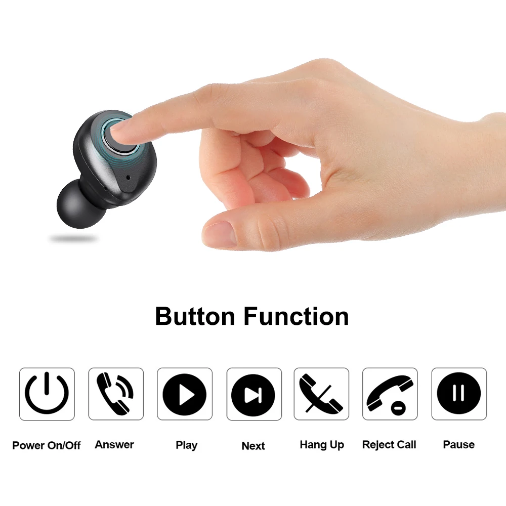 TWS Bluetooth 5 0 наушники беспроводные настоящая Беспроводная стерео гарнитура 3D Hi Fi