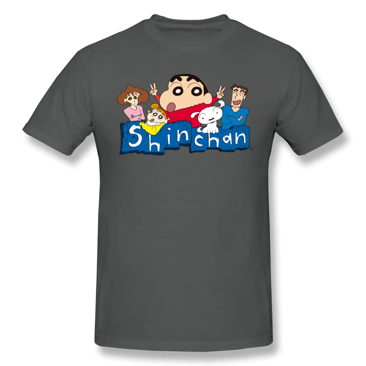 Crayon Shin Chan, повседневная мужская футболка с круглым вырезом и принтом, мужская и модная футболка в стиле хип-хоп из хлопка