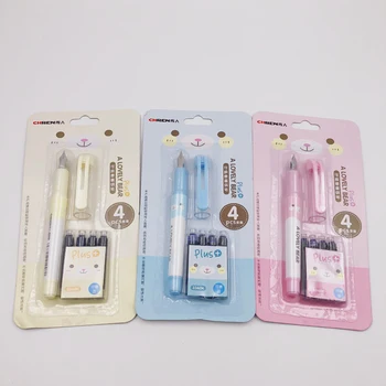 

kawaii Cartoons Erasable Pen Set Cute Plastic Fountain Pen School Student Office Writting Stationery