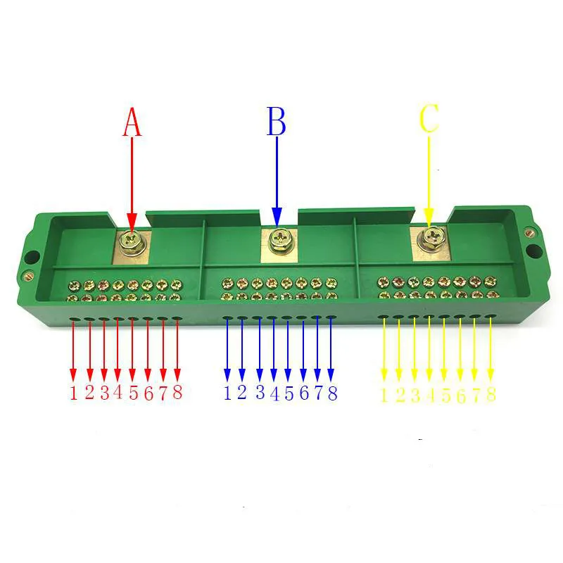 

3-in 24-out Three-Phase 24-Household Junction Box Distribution Box Ground Wire Multi-out Branch Terminal Fire Wire Zero Line