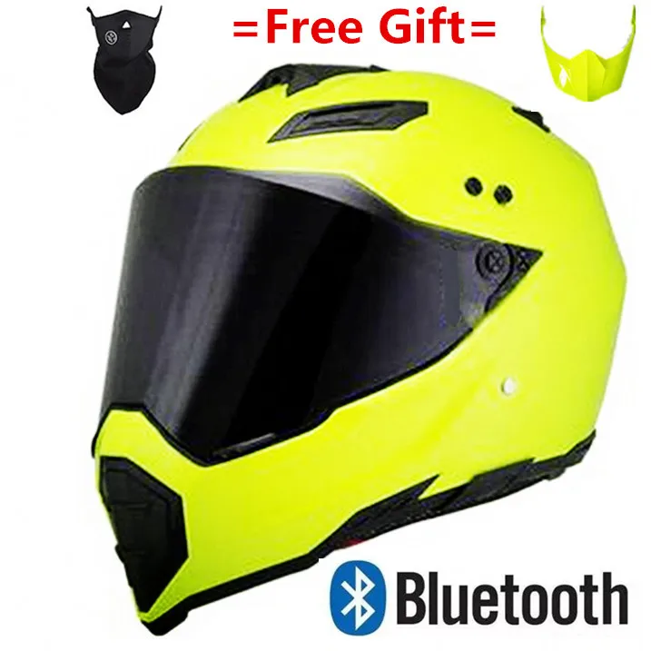 DOT Solid Matt Black Motorcycle Helmet Full Face Scooter Crash Motorbike Safety with bluetooth