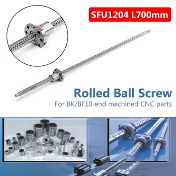 

700mm SFU1204 C7 Precision Ball Screw with 1204 Flanged Single Ball Nut for BK / BF10 Machining CNC parts