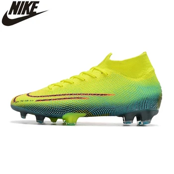 

Nike Mercurial Superfly 7 Elite FG Football Boots Flyknit Dream Speed 002 Soccer Shoes Sneakers Men High Ankle Football Cleats