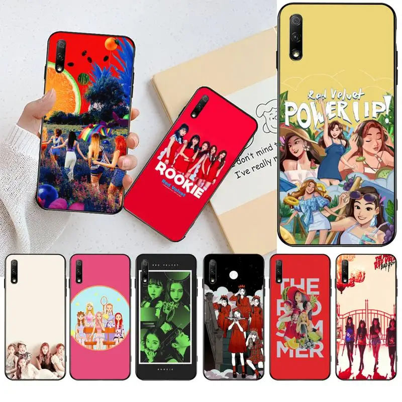 Красивый красный бархатный чехол для телефона Kpop Girl group с принтом сделай сам Huawei