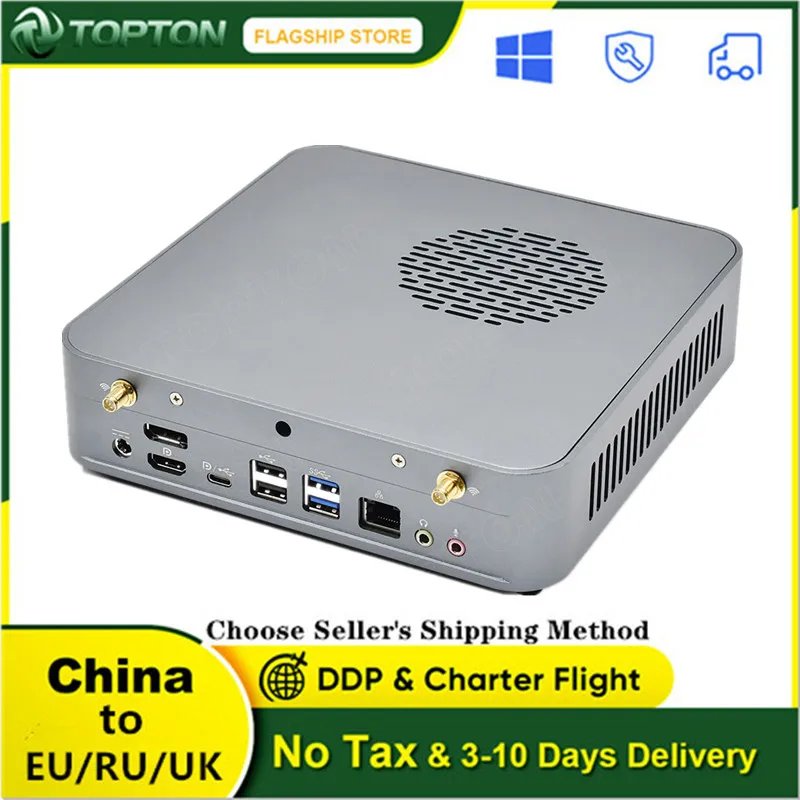 Мини-ПК TOPTON Ryzen 7 4800H 8 ядер M.2 NVMe игровой компьютер с Windows 10 Radeon Graphics AX WiFi6 4K HDMI DP Type-C |