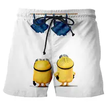 Маленький желтый человек 3D шорты с напечатанными мультяшками летний тренд Забавный унисекс шорты хип хоп повседневная мужская Милая одежда