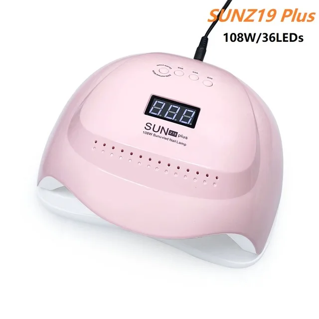 RainSolid 90 Вт Светодиодный УФ-лампа для ногтей ледяная лампа для маникюра Сушилка для ногтей для быстрой сушки гель-лака 45 светодиодный s солнечный светильник инфракрасный датчик - Цвет: 108W Pink