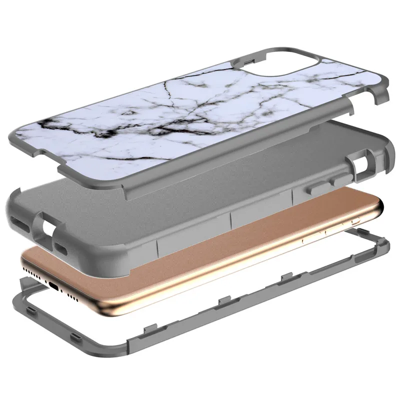 Передняя и задняя 360 Полный корпус защитный чехол для iPhone 11Pro max мраморный цветок гальванический блеск Гибридный ТПУ+ резина жесткий прочный