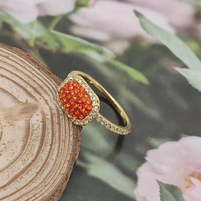 Skup SWA RO 2019 nowe słońce słońce księżyc i gwiazdy nie żałuje pierścionek moda wysokiej jakości światło Gradient kryształ kobieta pierścionek zaręczynowy