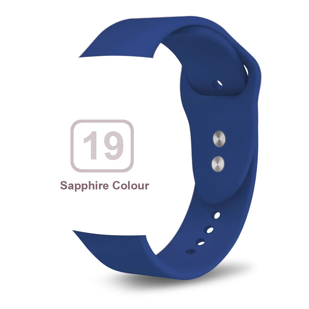 Sea Blue Мягкий силиконовый сменный спортивный ремешок для 38 мм Apple Watch Series1 2 3 4 5 42 мм наручный браслет ремешок для iWatch Sports Edition - Цвет ремешка: Sea Blue