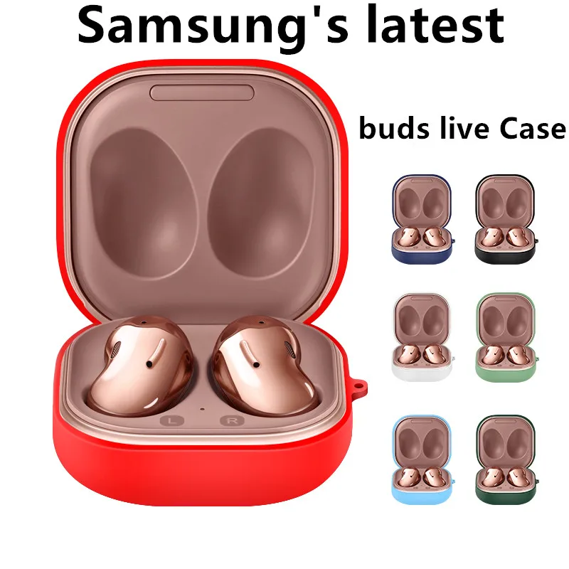 Чехол для новых Samsung Galaxy Buds Live Silicone Bluetooth наушники защита от падения с брелком