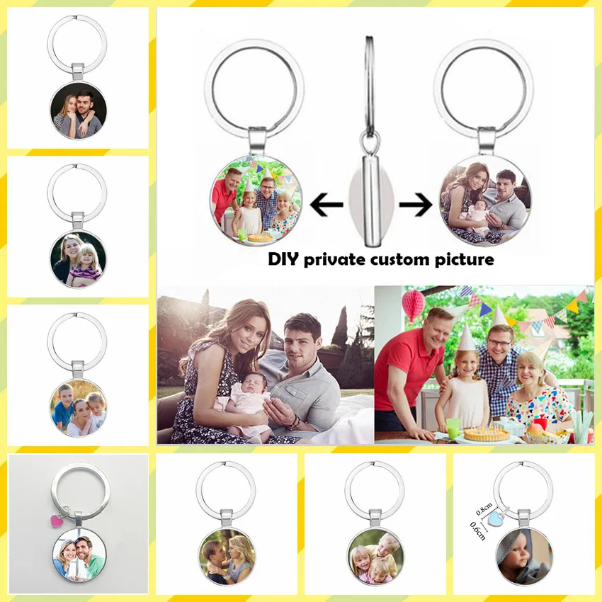

DIY Personalized Pendant Baby Custom Keychain Photo Mom, Dad, Grandpa, Grandma, Parents Love Gifts for Family