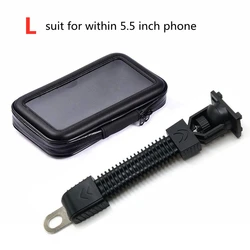Waterproof Motorcycle Handlebar Phone Holder with Rearview Mirror Stand (L size)