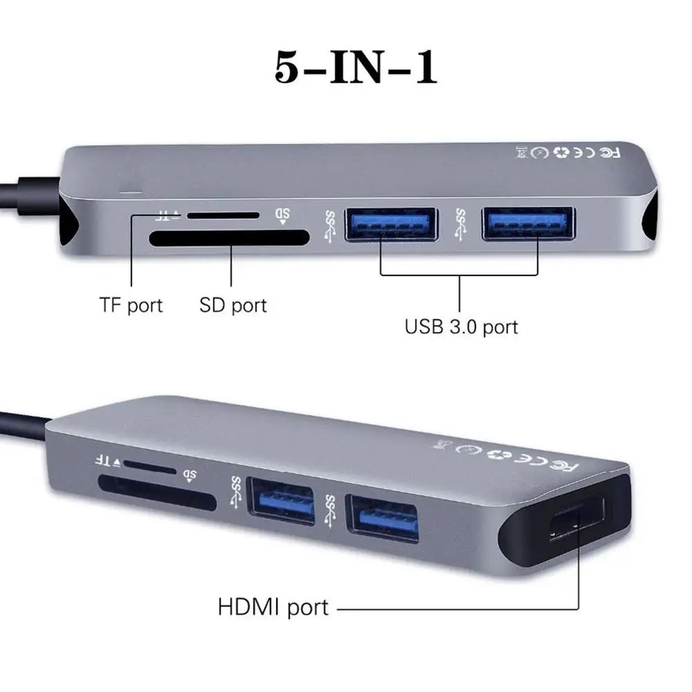 5 в 1 USB C концентратор USB-C до 3,0 концентратор с HDMI разъемы для sd‑карт адаптер для samsung Galaxy S9/s8 huawei P20 Pro type C USB концентратор