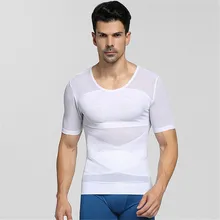 Мужская облегающая футболка гинекомастия корсет для талии Abdo мужской жир контроль утягивающий пояс для живота компрессионная одежда для похудения Мужская корректирующая одежда