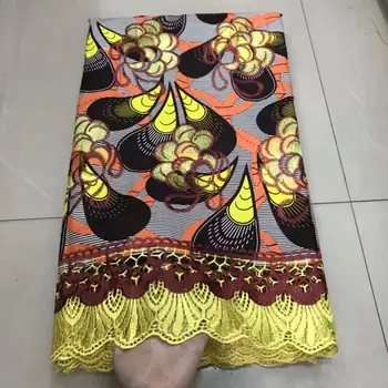

African print wax france laces fabrics for wedding dress 100% cotton high quality beautiful Embroidered wax lace fabric!AE-63