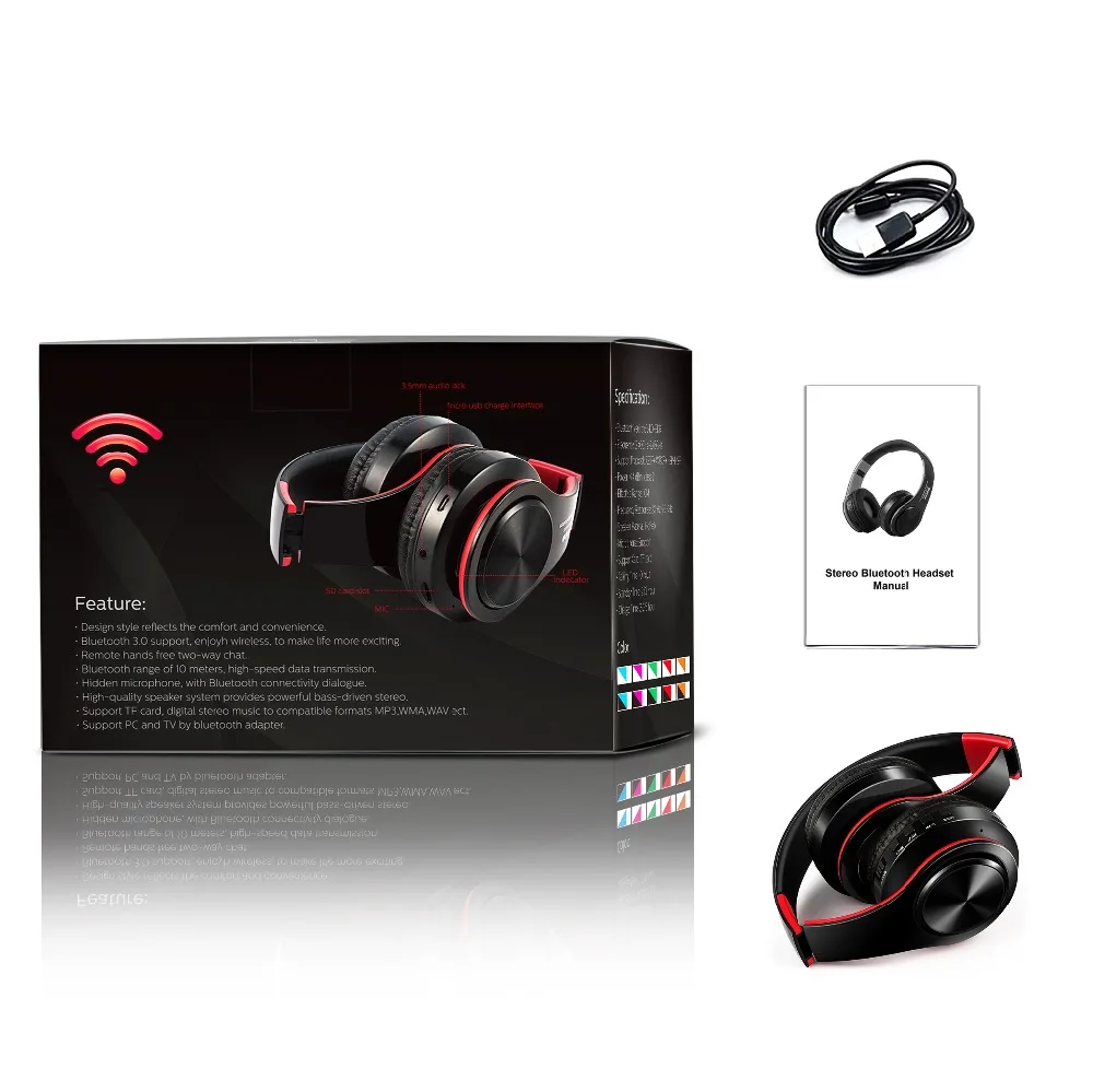 Men Gift Gold Wireless Headphones Bluetooth Earphone Stero Headset with Build in MIC with 3 5mm Jack for Xiaomi Samsung IPHONE