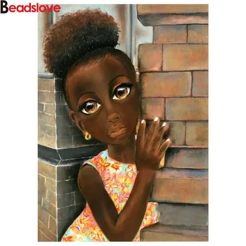 

5D Diy Diamond painting African little girl Daimond Mosaic painting by numbers pictures of Rhinestones Diamant Embroidery beads