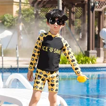 Купальный костюм для мальчиков, детский купальный костюм, купальник-бикини Детский, одежда для детей, одежда для мальчиков, с длинным рукавом, для плавания, для тренировок, сушки, Cuhk