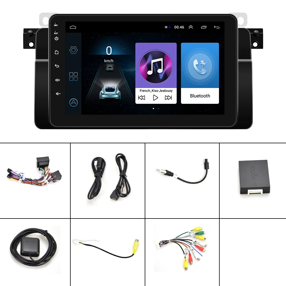 Clearance Hikity Android 8.1 2 Din Car Multimedia Player 8” GPS Car Stereo MirrorLink Autoradio WiFi/FM Bluetooth Radio Car For BMW E46 5