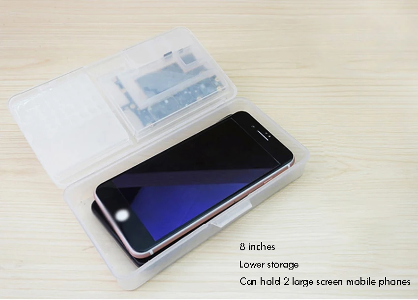 Clear Plastic Organizer Container Storage Box Double Layer Component Systainer Box for Mobile Phone Repair, Screws,Jewelry Beads