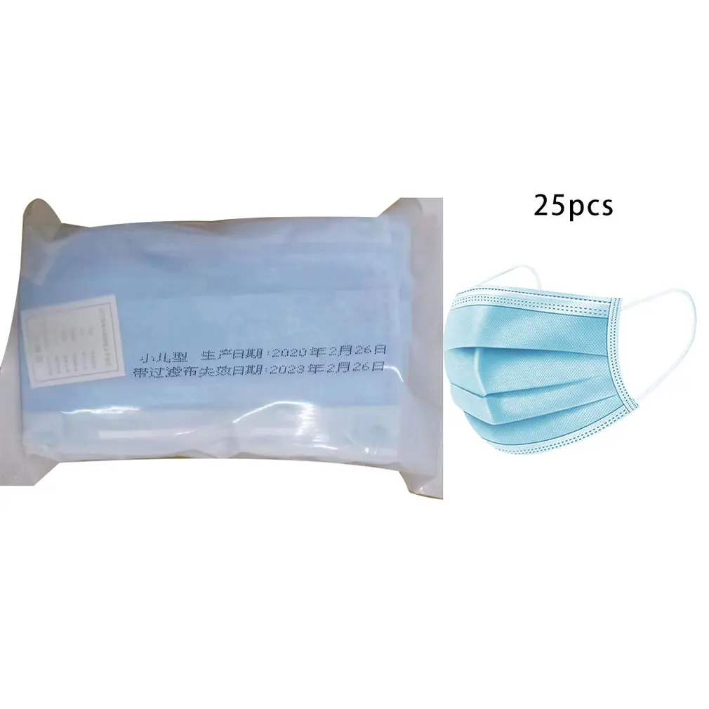 

Children'S 3-Layer Disposable Masks High Efficiency Filtration 3D Fitting Design Light And Breathable 25 Pcs/Bag