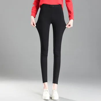 

High Waist Black Leggings Female Korean Style Women Pants 2019 Autumn Winter Casual Slim Skinny Pencil Trousers Plus Size