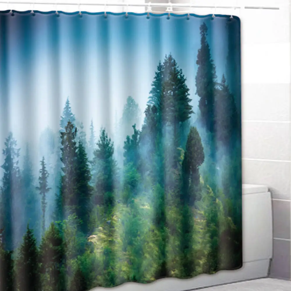1pc shower curtain 3D Луна декорации душевая шторы с крючками для дома декоративные Водонепроницаемый шторы для ванной или душа Шторы Ванная комната Шторы - Цвет: 1pc shower curtain