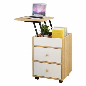

Creative lifting desktop bedside table simple computer desk support removable pulley type office file debris storage cabinet