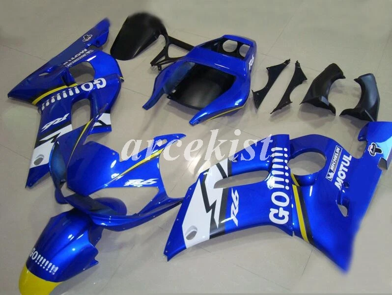 ABS прессформы мотоцикла Обтекатели подходят для YAMAHA YZF-R6-600 1998-2002 98 99 00 01 02 обтекатель кузова набор на заказ синий классный