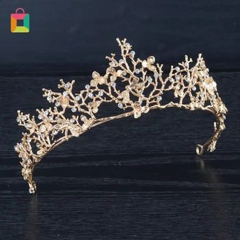 

Ladies Crown Tiara Metal Alloy Fashion Hollow Rhinestone Princess Crown Party Gift Glittery