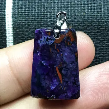 

Top Natural Royal Purple Sugilite Necklace Pendant For Woman Man Crystal 20x14x5mm Rectangle Beads South Africa Stone AAAAA