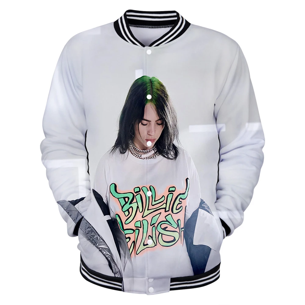 3D Billie Eilish Повседневная модная бейсбольная форма, женская и мужская куртка, удобная бейсбольная форма для мальчиков и девочек, новая Толстовка