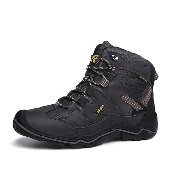 

Genuine Leather Men Hiking Shoes Military Boots Tactical Desert Combat Ankle Boots Army Work Shoes Snow Boots Man Climbing Shoe