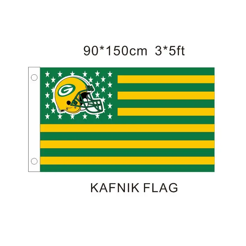3ftx5ft 3x5ft зеленый Bay Packers флаг баннер Печать баннер, флаг из полиэстера Размер 150*90 см