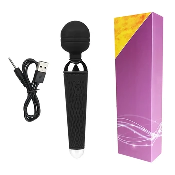 Female USB Recharge Vibrator Massager Magic Wand Powerful G Spot Clitoris Stimulator Vibrating Adult Sex Toys for Women 10