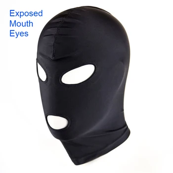 Sexy Eye Mask Fetish Open Mouth Hood Black Headgrar Adult Games Erotic Products BDSM Slave Bondage Sex Toys for Couples Women 18 3