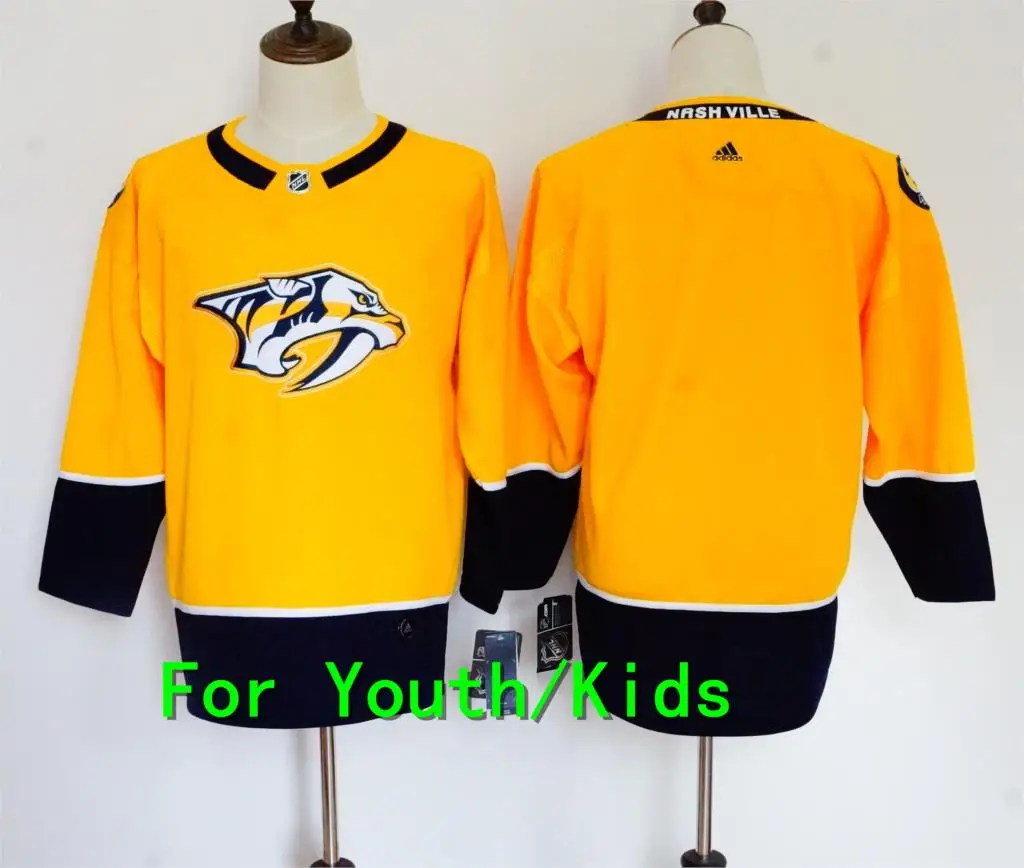 Молодежная вышивка прошитая Nashville#76 PK Subban 35 Pekka Rinne 9 Filip Forsberg 59 Roman Josi 92 Ryan Johansen детская футболка - Цвет: 3