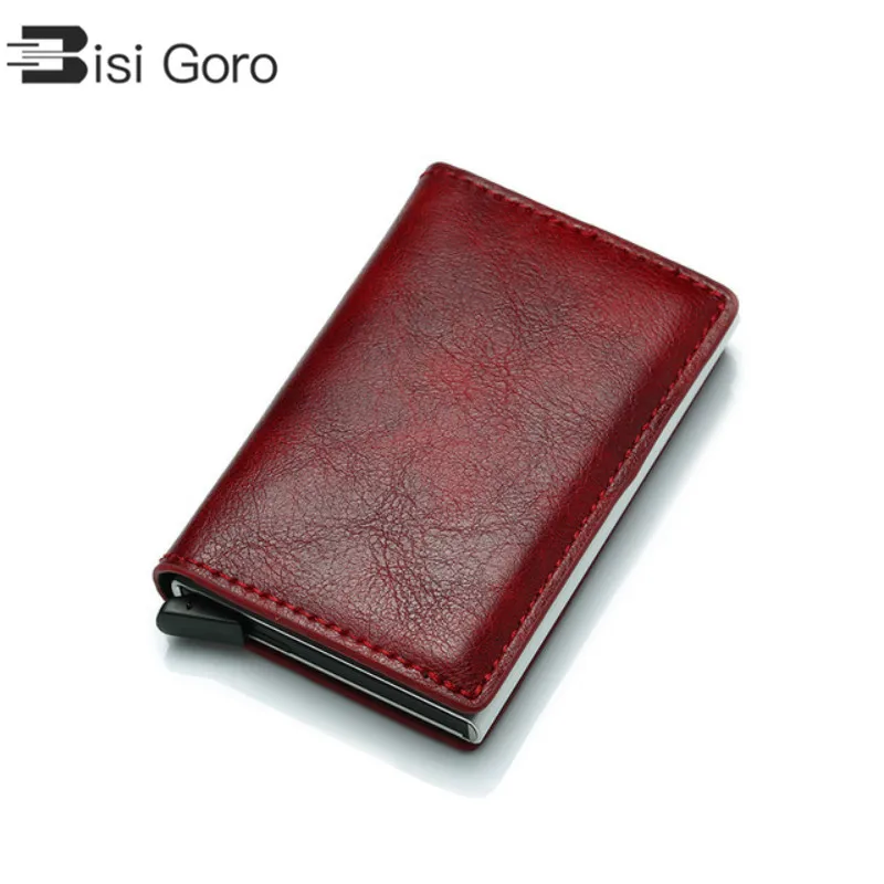 Лидер продаж визитница BISO GORO кошелек с застежкой и технологией Rfid алюминиевый